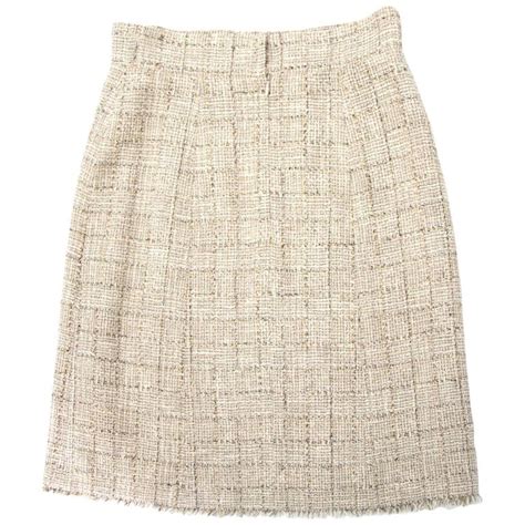 chanel beige skirt